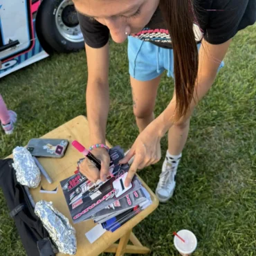 Gillian Leppado (0) at an event with fans, Indianapolis, 2025