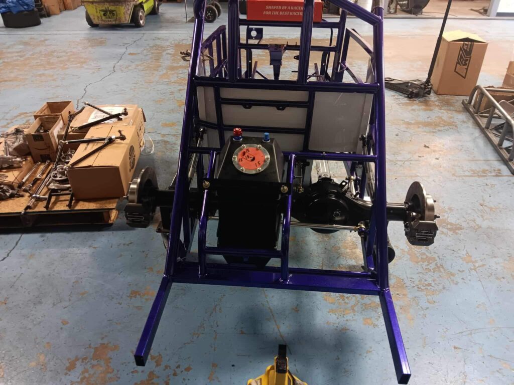 installing fuel cell tank in INEX frame with Polk Bros Racing